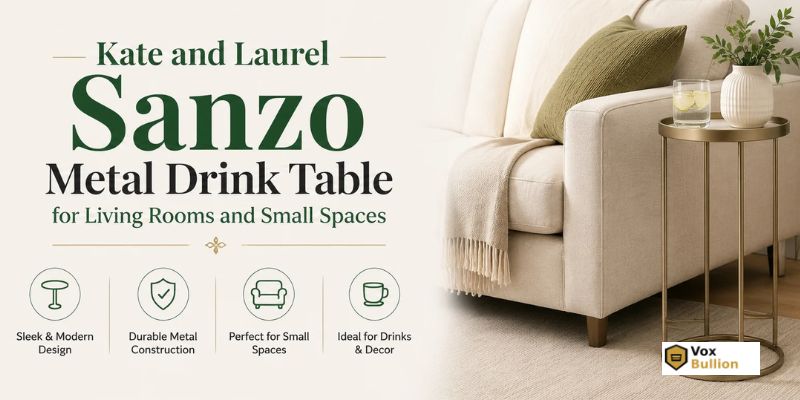 Kate and Laurel Sanzo Metal Drink Table